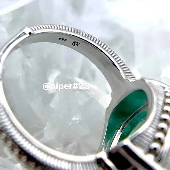 EUC Judith Ripka Sterling Silver 3.0 carat synthetic Paraiba Spinel Cushion Ring - Picture 7 of 10